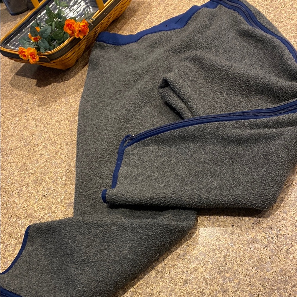 Vintage Patagonia Fleece Zip Pants Medium Gray and Blue